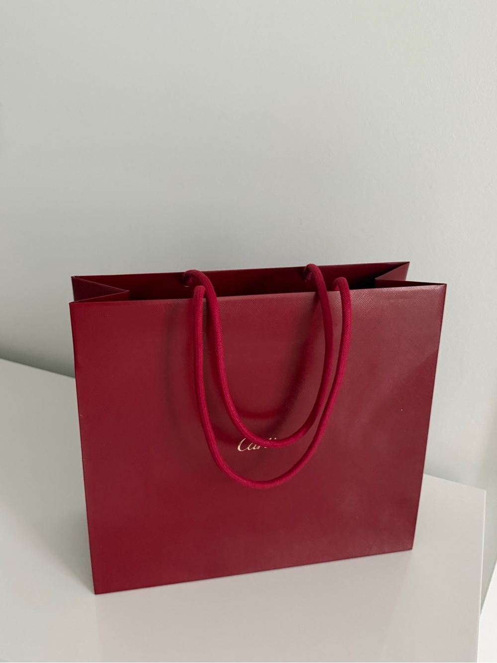 Cartier Deep Red Rope-Handle Tote - Picture 1 of 2